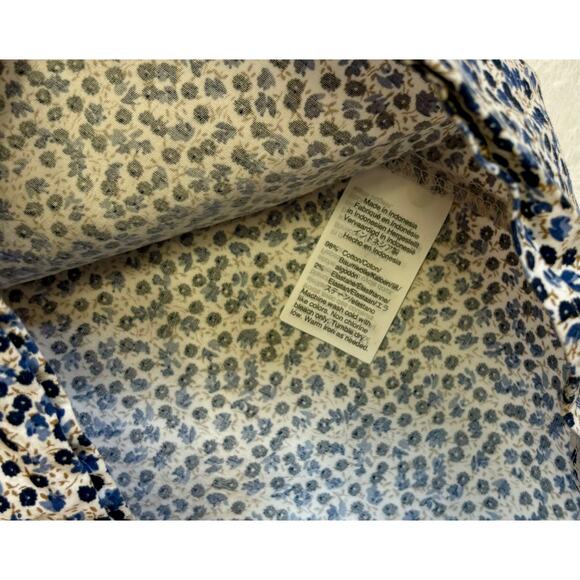 J. Crew Mercantile Floral Ruffle Bell Sleeve Cotton Blouse Casual Business Boho - Picture 5 of 7